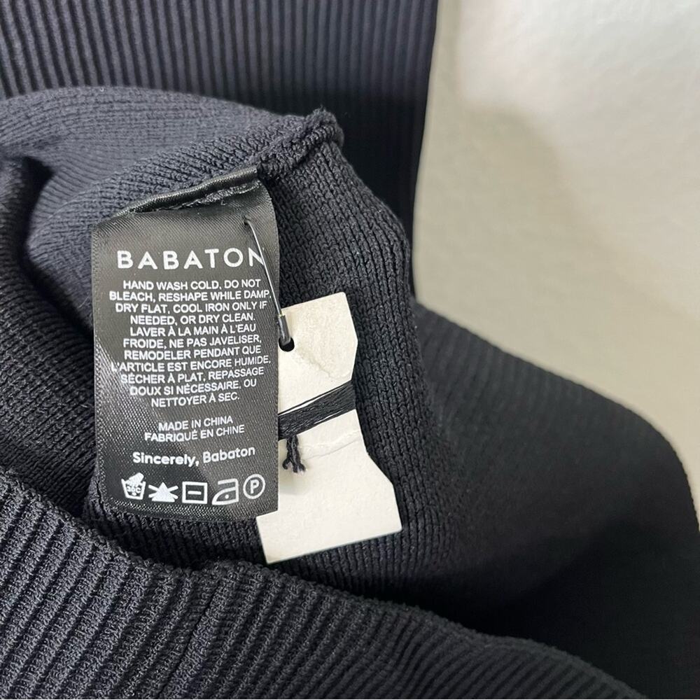 Babaton Sculpt Knit One Shoulder Dress Black Rubbed Bodycon‎ Womens Size XS - Picture 7 of 8